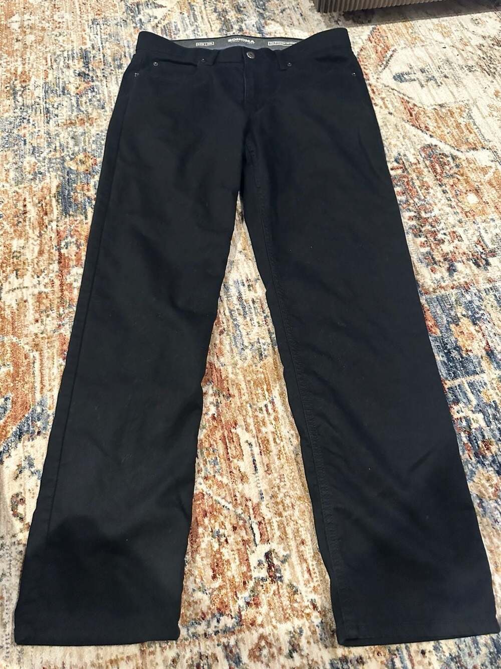 Sonoma Goods For Life The Everyday All-Day Pant Flexwear Waistband Black 34W 32L